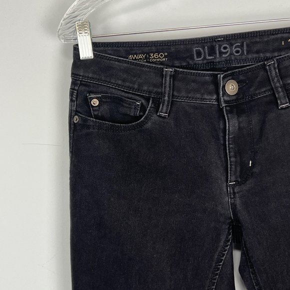 DL1961 Angel Skinny Ankle Jeans Mid Rise Onyx Black size 28 - Picture 4 of 12